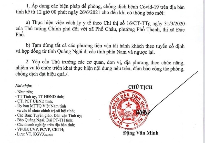 Quảng Ngãi có 21 ca COVID-19 trong cộng đồng, ngưng xe khách vào Nam - ảnh 2