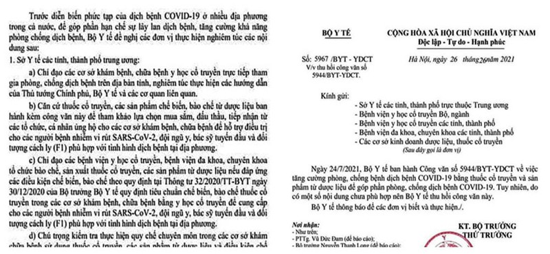 Một số câu hỏi về công văn ‘chỉ định thầu’ thuốc cổ truyền hỗ trợ điều trị COVID - ảnh 1