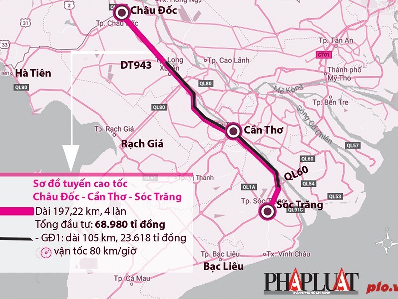 Cần 47.435 tỉ đồng để đầu tư cao tốc Châu Đốc - Cần Thơ - Sóc Trăng - ảnh 1