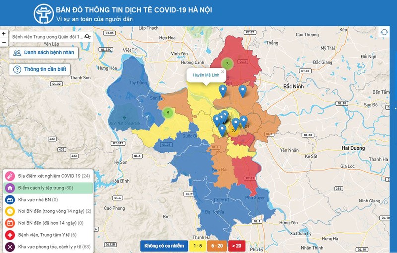 Hà Nội ra mắt bản đồ dò tìm thông tin dịch tễ COVID-19 - ảnh 1