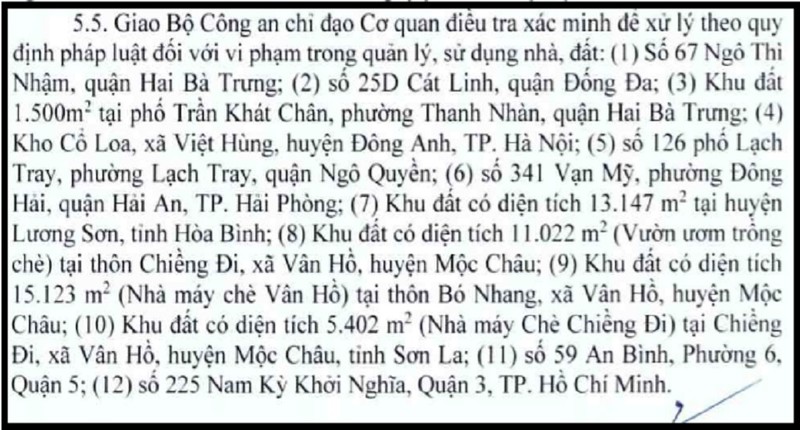 Kiến nghị Bộ Công an điều tra vi phạm tại 12 dự án nhà đất - ảnh 2