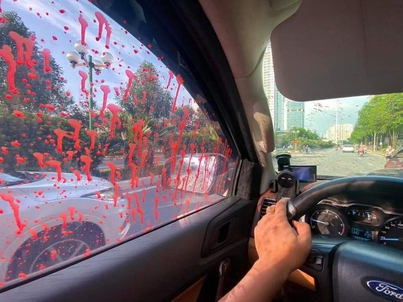 Công an Hà Nội điều tra vụ hàng loạt ô tô bị tạt sơn đỏ - ảnh 2