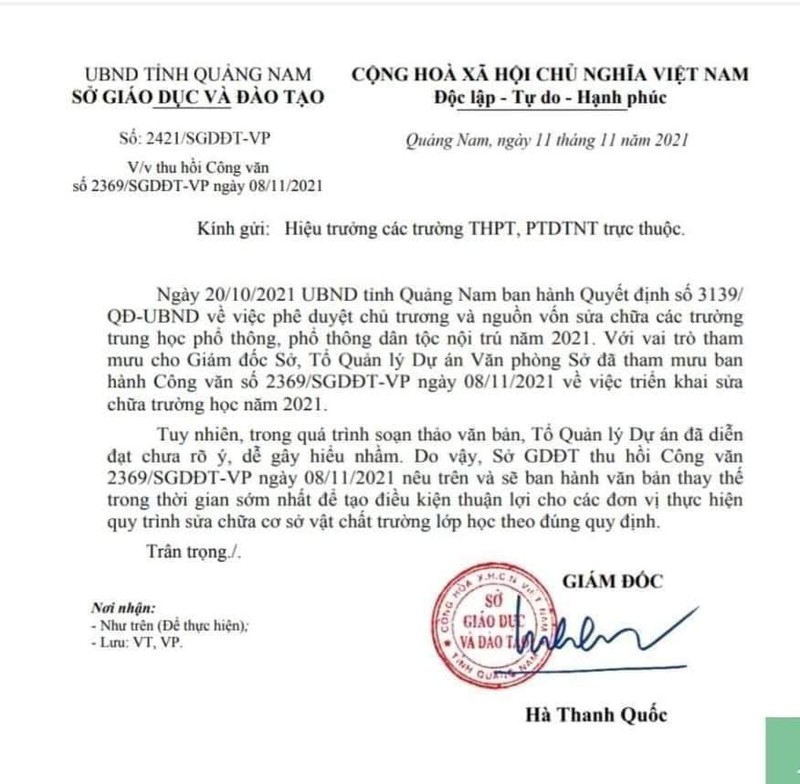 Ban Thường vụ Quảng Nam sẽ xử lý ông Hà Thanh Quốc theo thẩm quyền  - ảnh 3