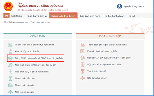 Hướng dẫn đóng bảo hiểm xã hội tự nguyện, gia hạn thẻ BHYT trực tuyến - ảnh 1