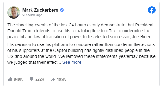 Facebook quyết định khóa tài khoản ông Trump thêm 2 tuần - ảnh 1