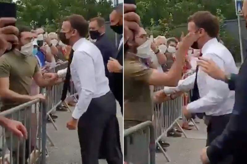 Video: Tổng thống Pháp Macron bị tát giữa phố - ảnh 1