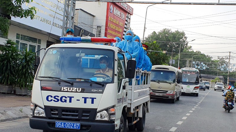 Hậu Giang: Diễn tập phong tỏa 1 khu vực để ứng phó COVID-19 - ảnh 1