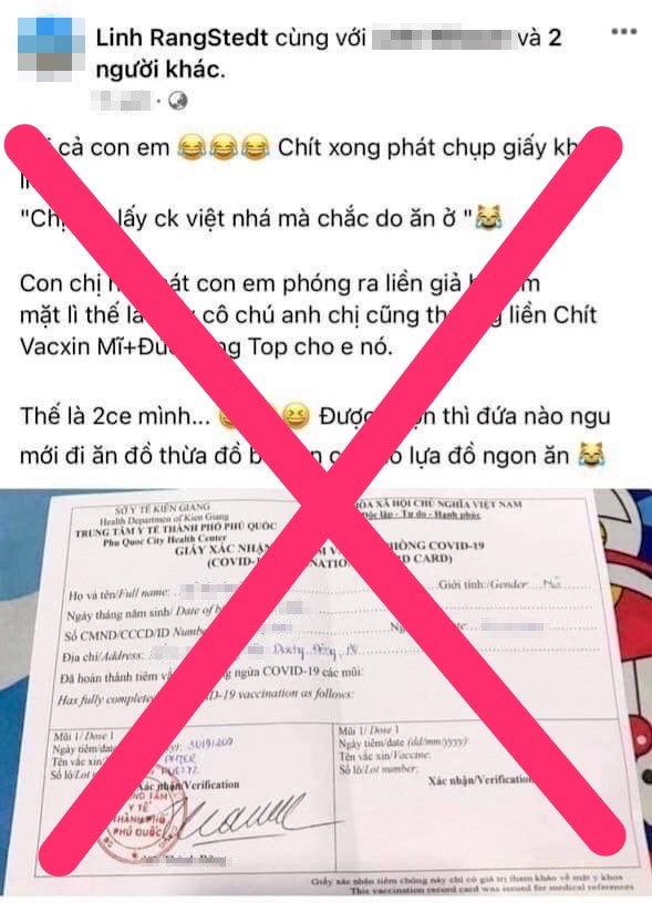 Phú Quốc: Làm rõ vụ đăng Facebook sai sự thật về việc được chọn tiêm Pfizer - ảnh 1