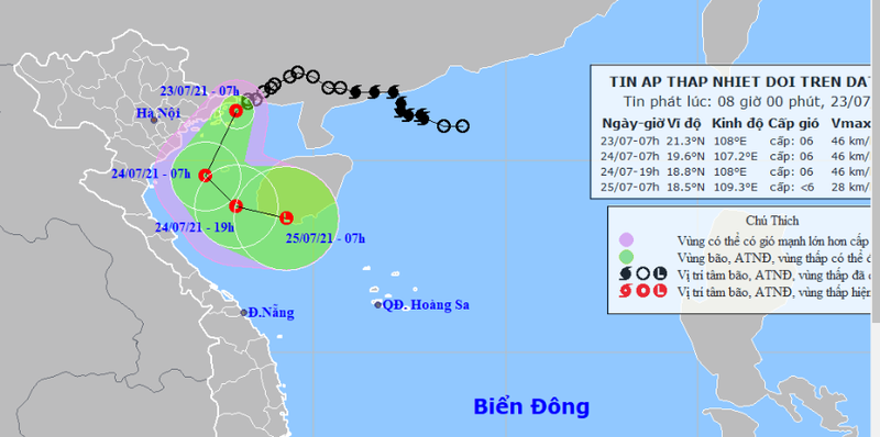 Áp thấp nhiệt đới đang ở trên vùng biển tỉnh Quảng Ninh - ảnh 1