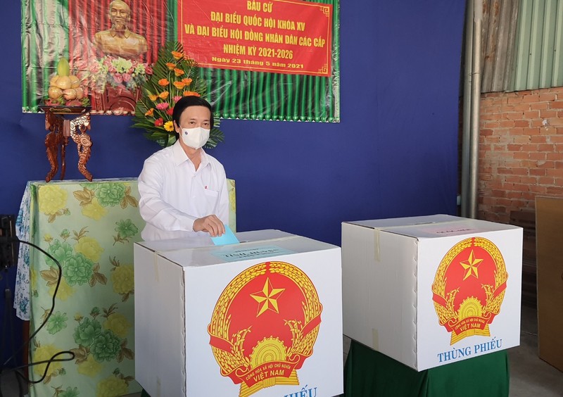 An Giang - Tiền Giang: Đến 17 giờ gần 99% cử tri đi bầu cử  - ảnh 1