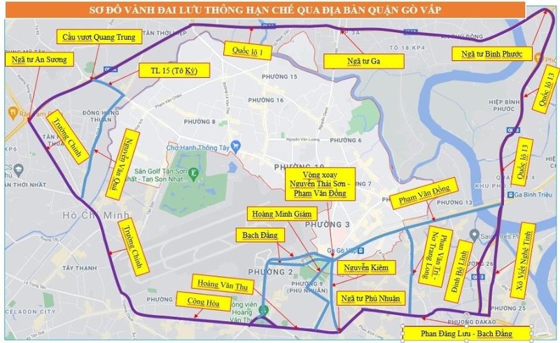 Sở GTVT chính thức hướng dẫn lộ trình di chuyển để tránh quận Gò Vấp - ảnh 1