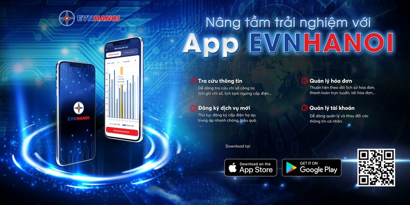 Khách hàng theo dõi chỉ số điện mọi lúc với app EVNHANOI - ảnh 1