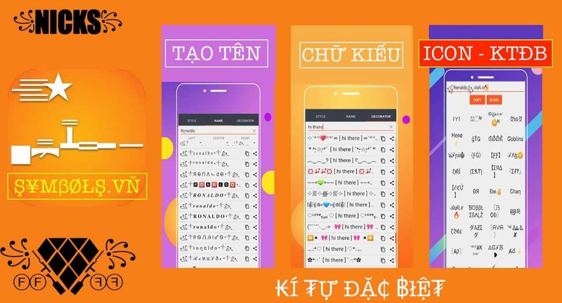 Sử dụng biểu tượng cảm xúc Facebook, Zalo, Game, tạo tên đẹp với symbols.vn - ảnh 1