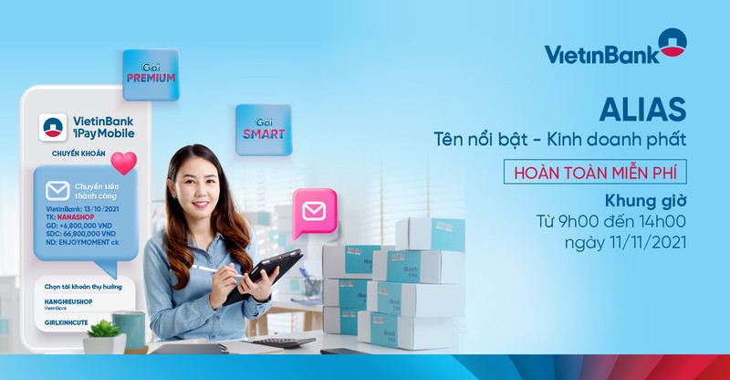 11-11 VietinBank miễn phí đặt Alias cho chủ shop - ảnh 1