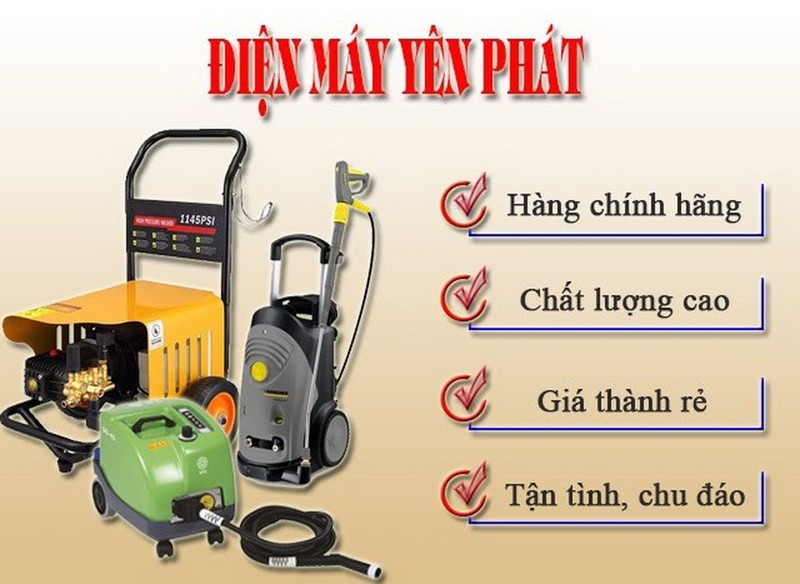 Máy rửa xe cao áp công nghiệp chính hãng của điện máy Yên Phát - ảnh 1