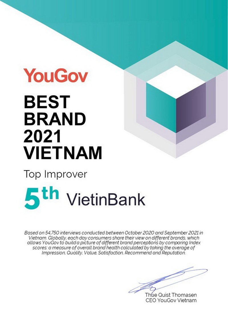 VietinBank lọt Top 5 thương hiệu tăng trưởng sức mạnh nhanh nhất Việt Nam - ảnh 1