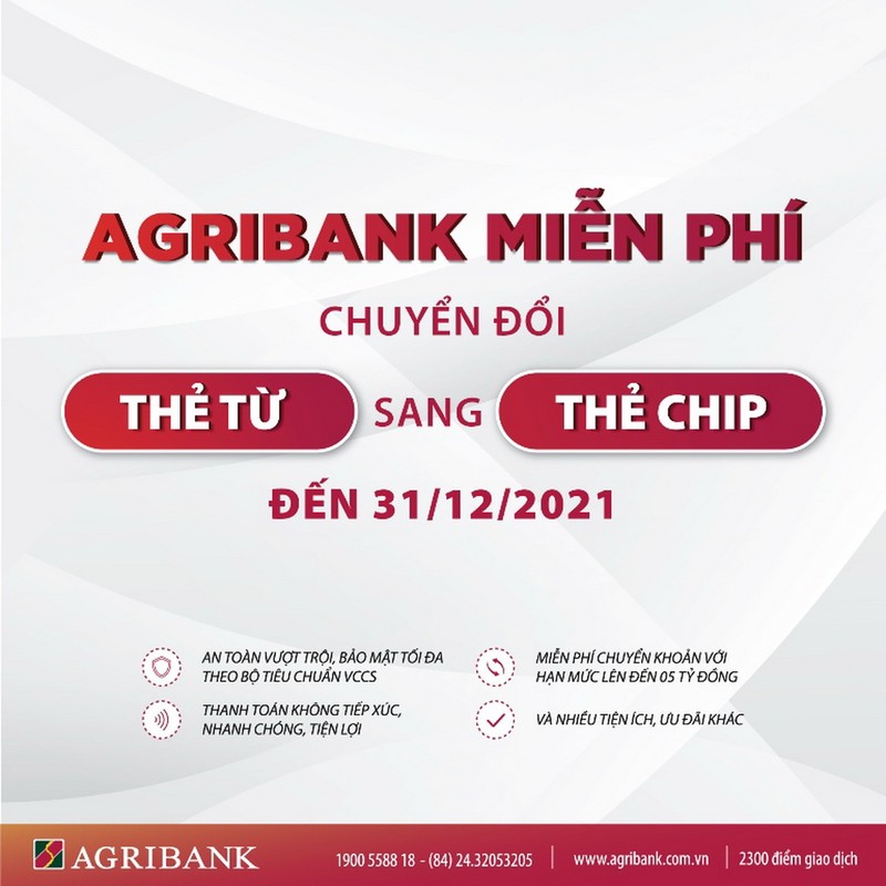 Agribank miễn phí chuyển đổi thẻ từ sang thẻ chip đến 31-12 - ảnh 1