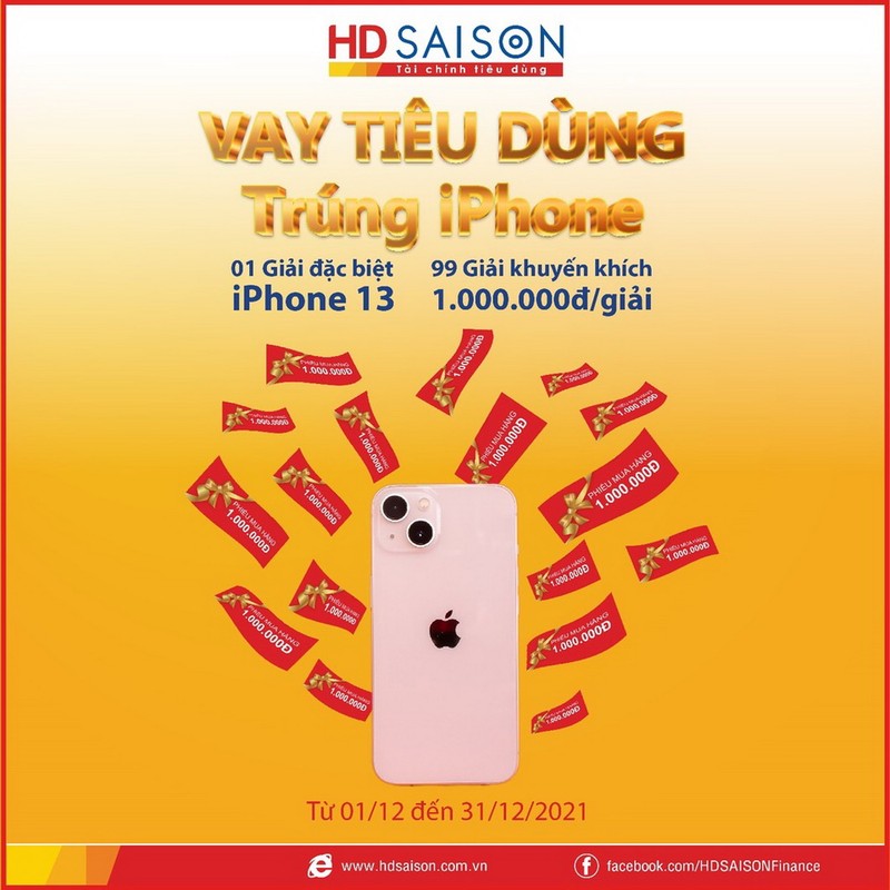 HD SAISON tặng khách hàng iPhone 13 khi vay tiêu dùng cuối năm - ảnh 1