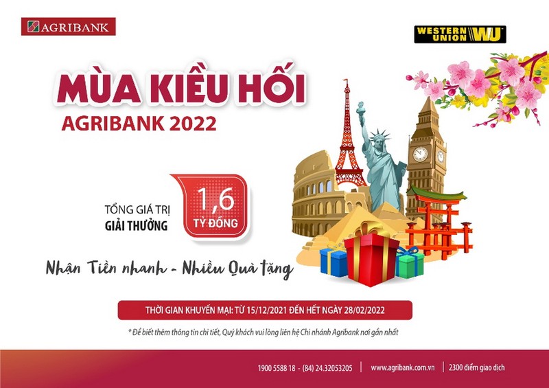 Agribank: khuyến mại Mùa kiều hối năm 2022 ‘Nhận tiền nhanh – Nhiều quà tặng’ - ảnh 1