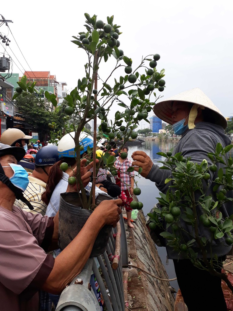 Chợ hoa xuân 'trên bến dưới thuyền' nhộn nhịp chiều 30 tết - ảnh 9