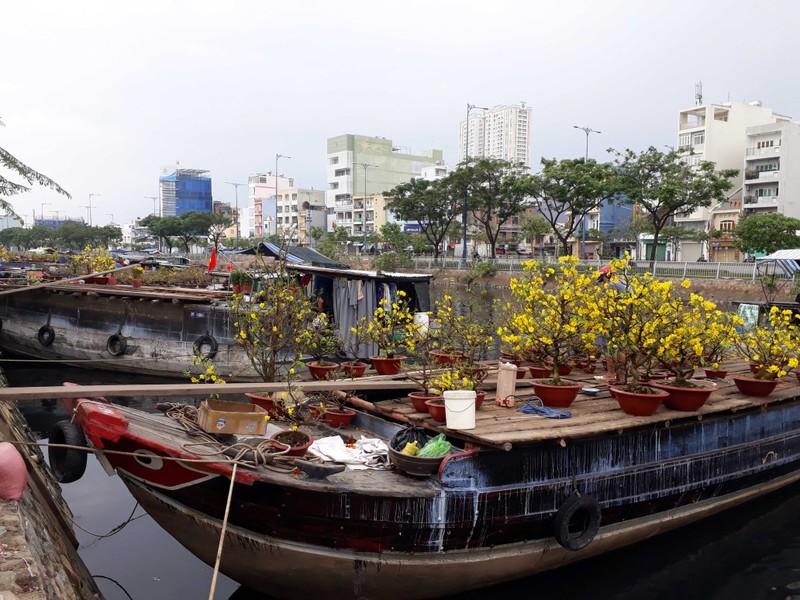 Chợ hoa xuân 'trên bến dưới thuyền' nhộn nhịp chiều 30 tết - ảnh 4