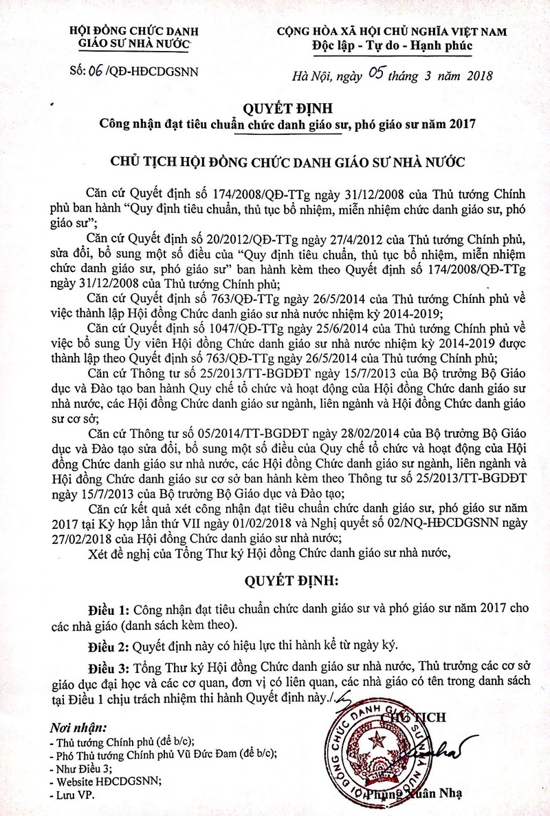 Nhiều quan chức không được công nhận GS, PGS - ảnh 1
