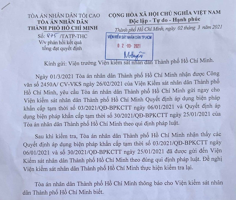 Tòa yêu cầu VKS kiểm tra lại vụ 'tuýt còi' Thuduc House - ảnh 1