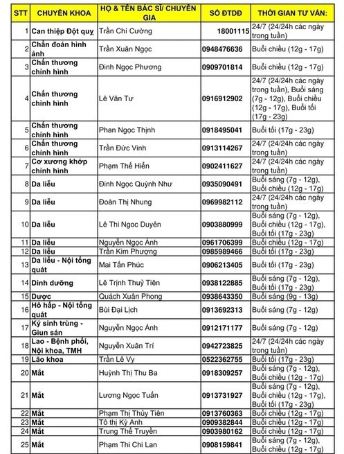 Hơn 130 bác sĩ TP.HCM nhận tư vấn sức khỏe miễn phí giữa dịch - ảnh 1