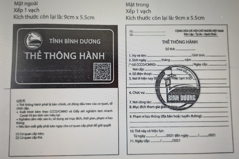 Bình Dương: Từ 5-9, người dân ra đường phải có giấy thông hành - ảnh 1