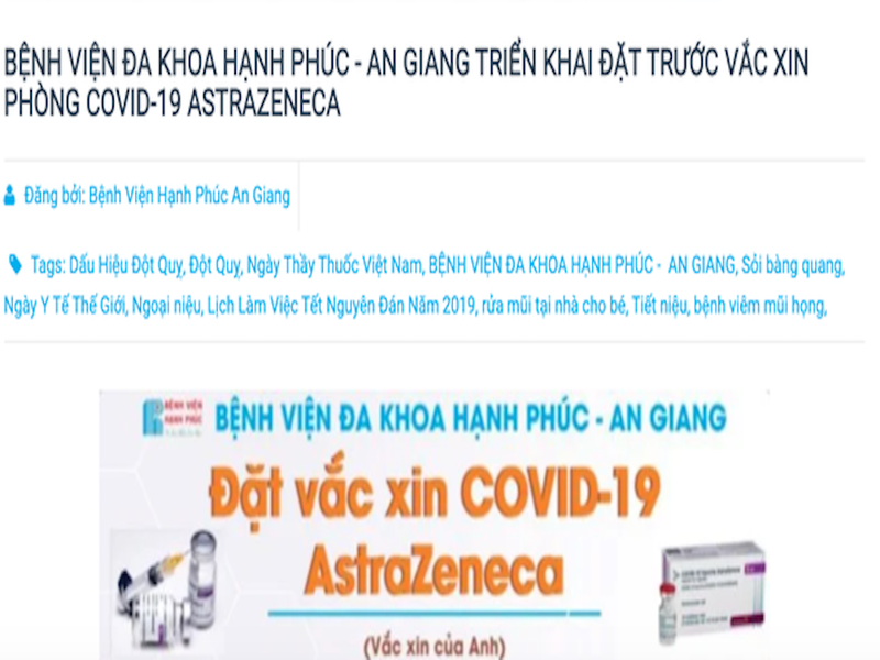 Đăng thông tin tiêm dịch vụ vaccine COVID-19, 1 bệnh viện bị phạt 50 triệu - ảnh 1