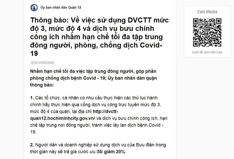 TP.HCM giảm 20% giá cước cho người nộp hồ sơ qua bưu điện - ảnh 1
