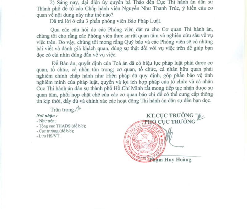 Cục THADS nói về vụ bà Thảo không trả con dấu cho Trung Nguyên - ảnh 1