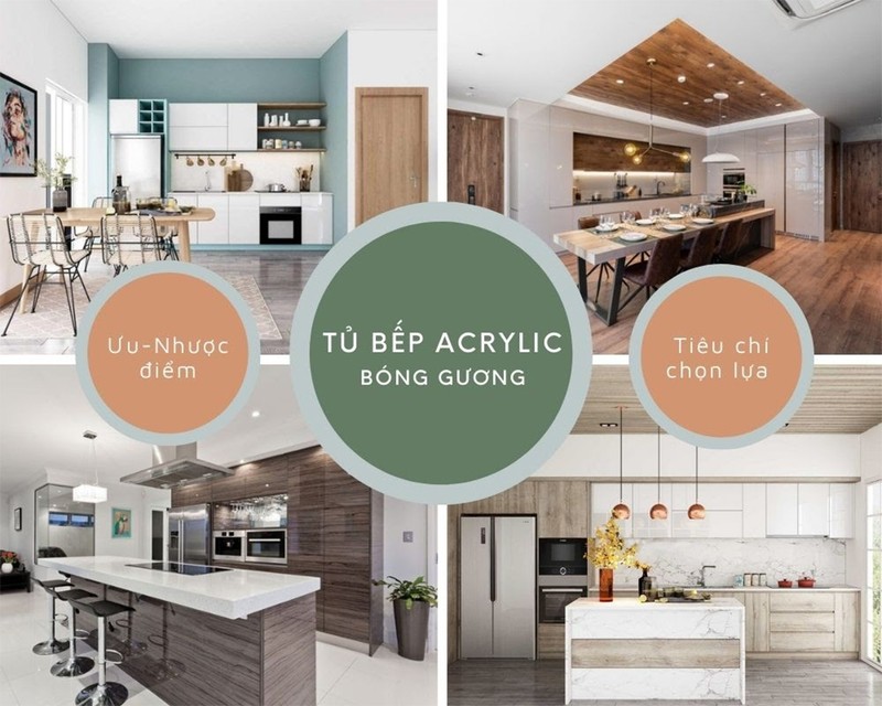 Tủ bếp Acrylic bóng gương và những ưu điểm vượt trội - ảnh 1