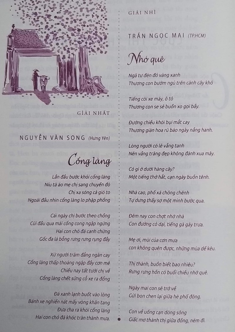 'Cổng làng' đoạt giải nhất cuộc thi thơ lục bát trên Áo trắng - ảnh 1