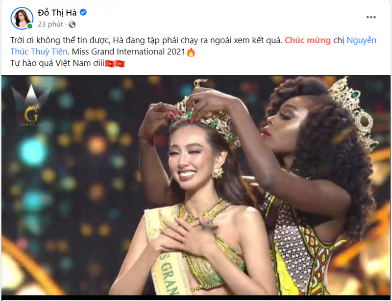 Hoa hậu, người đẹp chúc mừng Thuỳ Tiên đăng quang Miss Grand International 2021 - ảnh 3