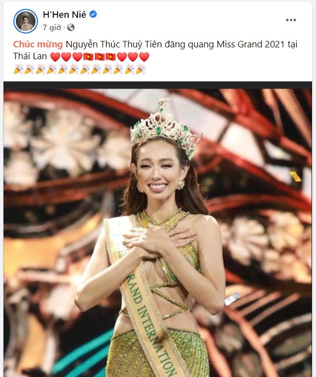 Hoa hậu, người đẹp chúc mừng Thuỳ Tiên đăng quang Miss Grand International 2021 - ảnh 1