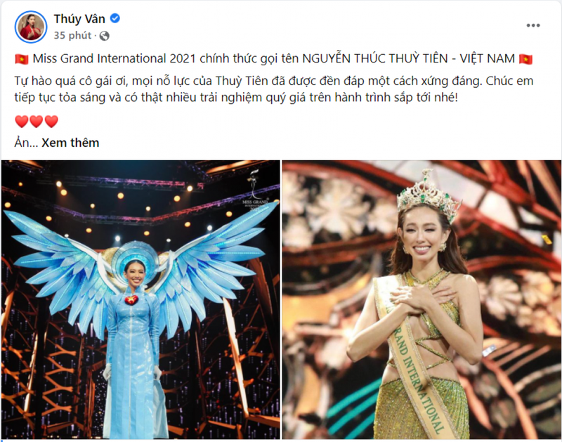 Hoa hậu, người đẹp chúc mừng Thuỳ Tiên đăng quang Miss Grand International 2021 - ảnh 10