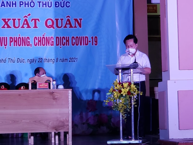 TP Thủ Đức tổ chức lễ ra quân thực hiện nhiệm vụ trước giờ siết giãn cách - ảnh 1