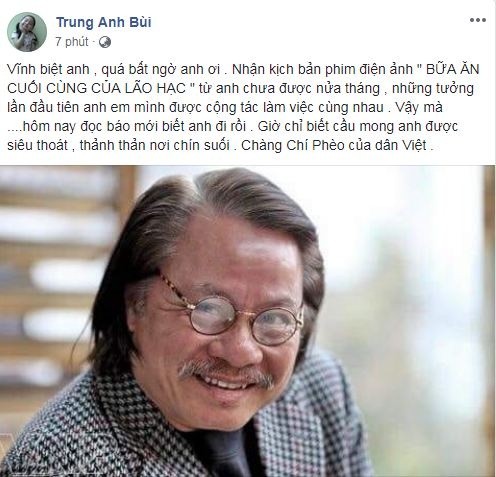 Sao Việt thương tiếc khi biết tin nghệ sĩ Bùi Cường qua đời - ảnh 2