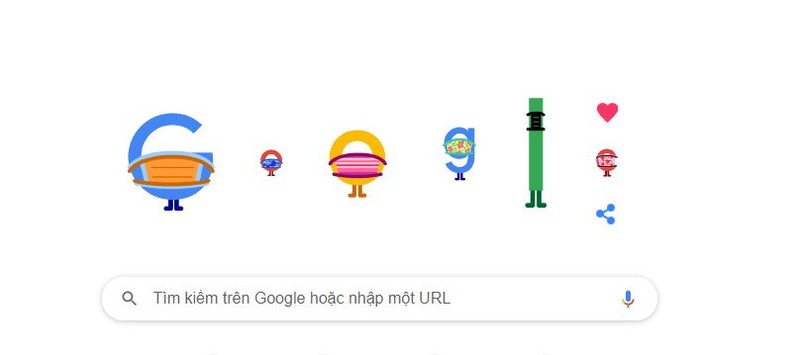 Doodle mới của Google nhấn mạnh đeo khẩu trang khi ra đường - ảnh 1