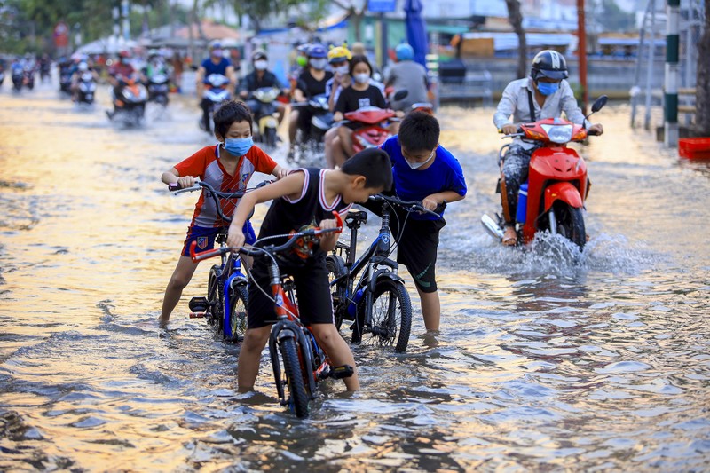 Ảnh: Người dân ngán ngẩm với đợt triều cường cao nhất năm - ảnh 6