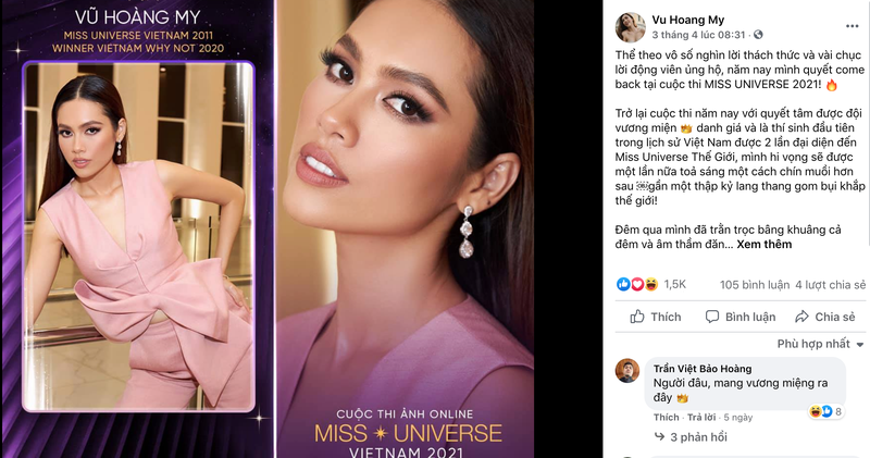 Hoàng My trở lại Miss Universe VN 2021 ‘làm khó’ Khánh Vân? - ảnh 1