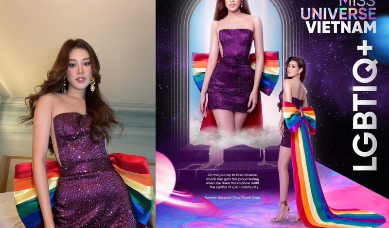 Hoa hậu Khánh Vân diện váy lấy cảm hứng từ cộng đồng LGBT - ảnh 3