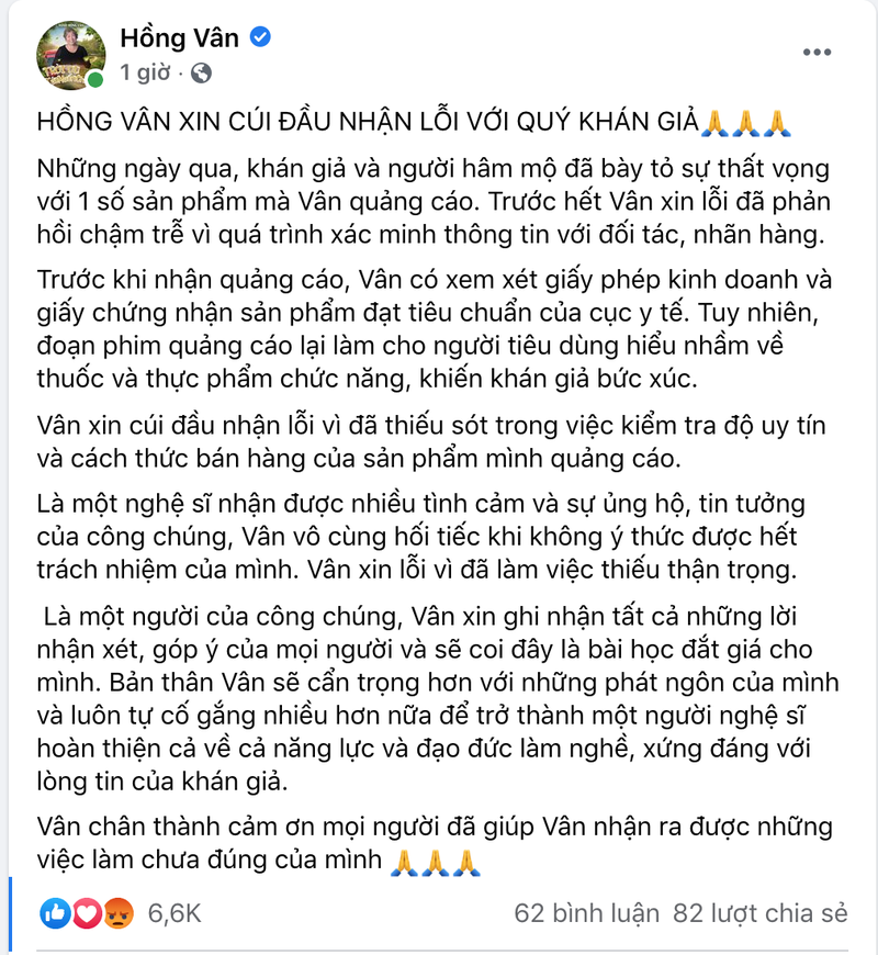 Vì sao NSND Hồng Vân chậm xin lỗi với khán giả? - ảnh 2