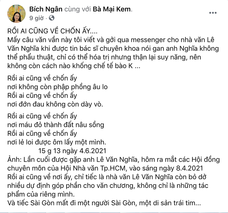 Bạn văn tiếc thương anh ‘Hai Cù Nèo’ Lê Văn Nghĩa - ảnh 3