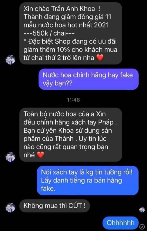  Thủ đoạn tinh vi khi mạo danh Trấn Thành bán nước hoa giả, kém chất lượng - ảnh 2