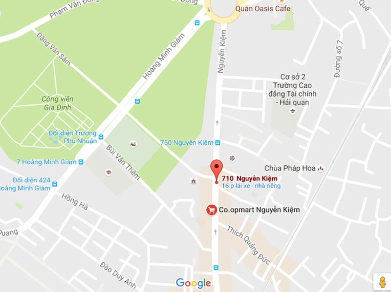 Vị trí tai nạn xảy ra trên đường Nguyễn Kiệm.