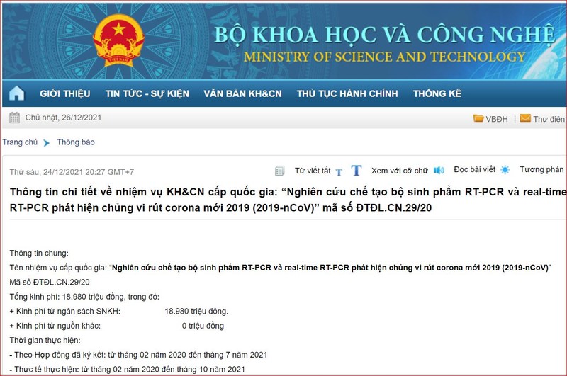 Bộ Khoa học và Công nghệ thông tin chi tiết dự án Công ty Việt Á tham gia - ảnh 1