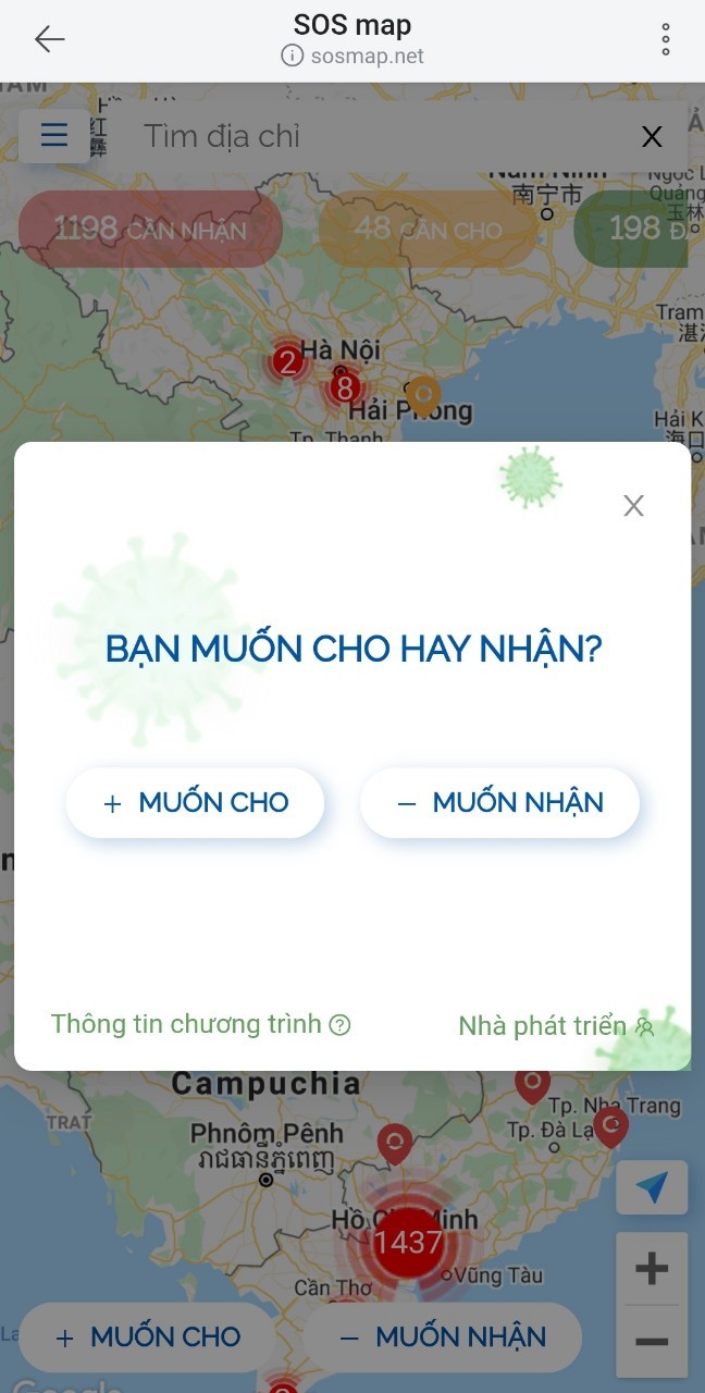 SOSmap: Thêm một địa chỉ cần cho người gặp khó khăn do COVID - ảnh 2