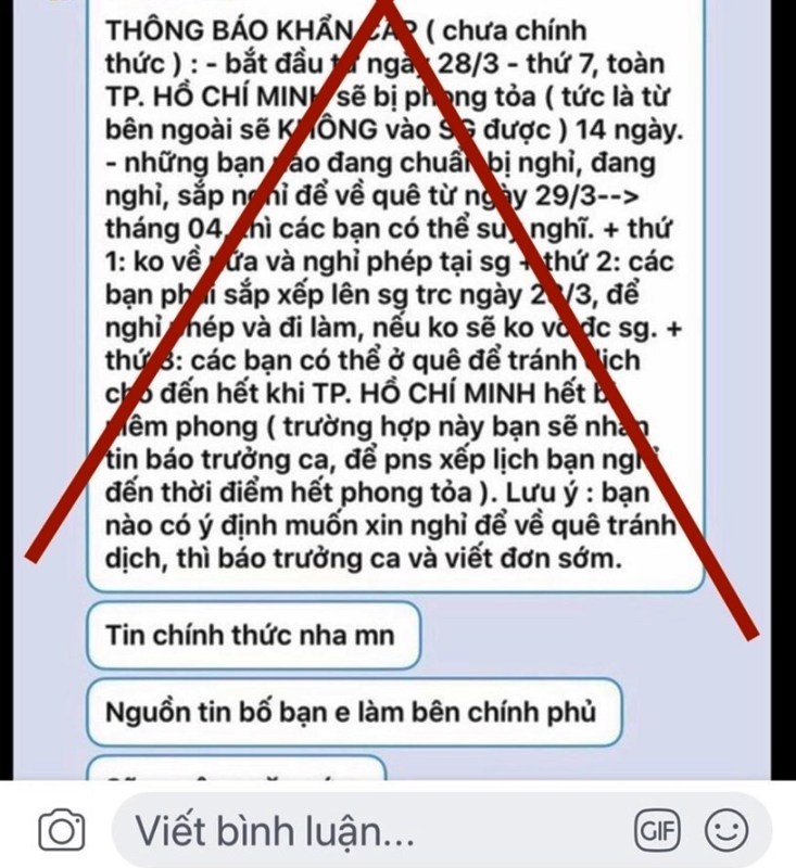 ‘Phong tỏa toàn TP.HCM trong 14 ngày' là hoàn toàn bịa đặt - ảnh 1